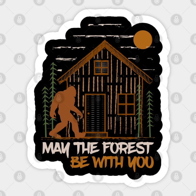 may the forest be with you nature lovers bigfoot camping Sticker by Tesszero